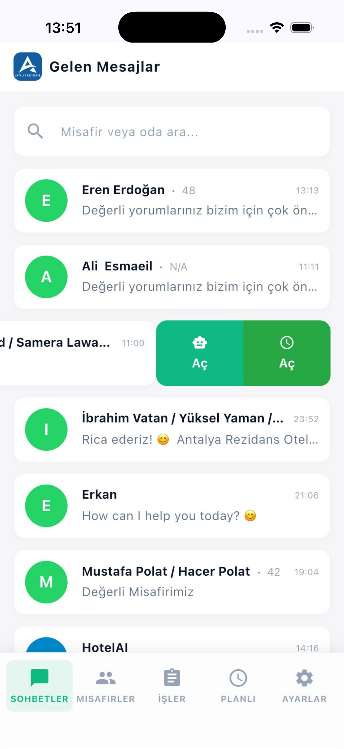 AI Resepsiyon Mobile Screen